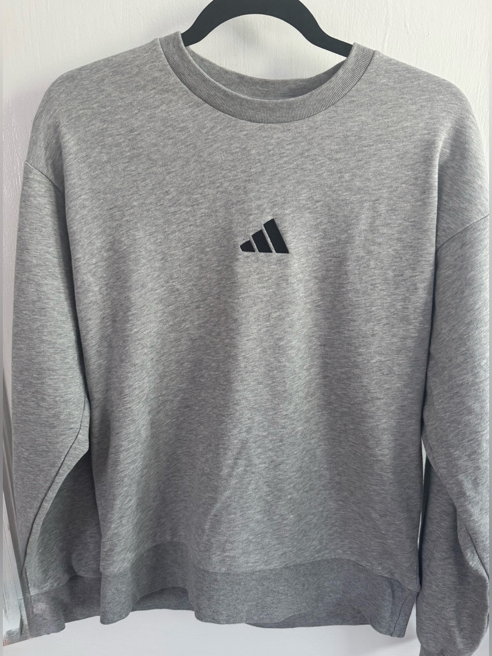 Adidas Essentials Feelcozy Sweatshirt Mens  Gray Heather French Terry Size Small